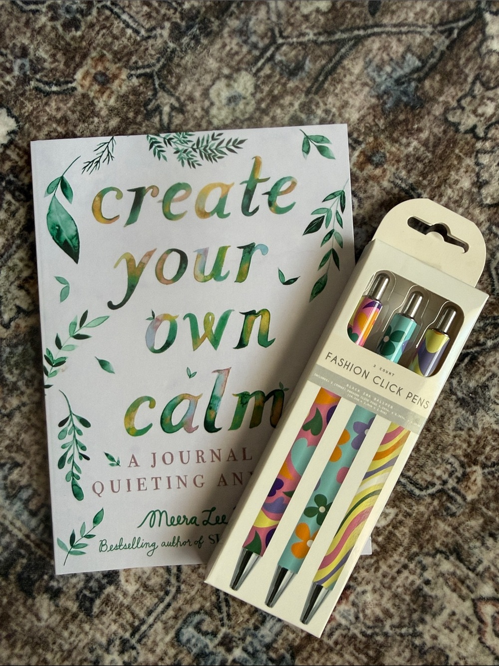 Create Your Own Calm Journal with Fashion Click Pens - White & Multi